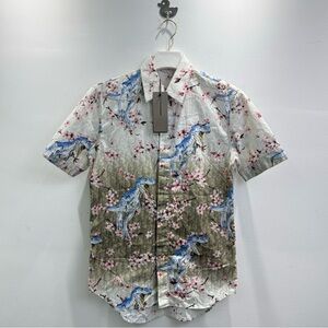 🚩steal authentic Dior Blue and Pink Dinosaur Print Shirt